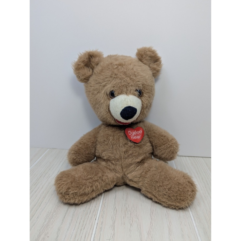 Animal Fair Dydee Bear Plush Brown Vintage 1975 Stuffed Animal Red Heart
